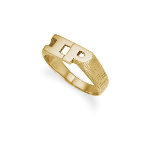 9ct Yellow Gold Initial Blank Ring