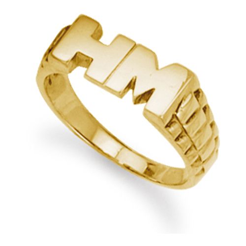 9ct Yellow Gold Initial Blank Ring