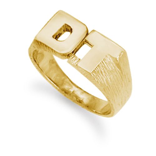 9ct Yellow Gold Initial Blank Ring