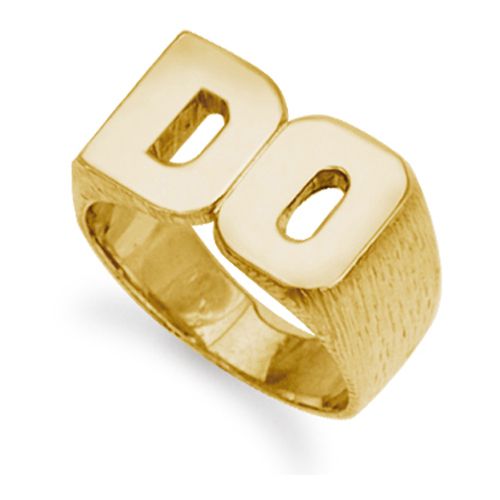 9ct Yellow Gold Initial Blank Ring