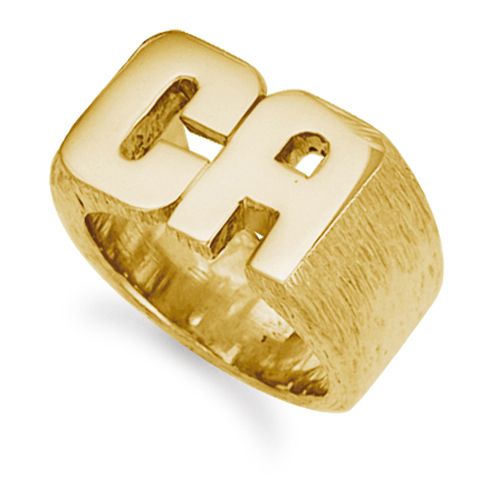 9ct Yellow Gold Initial Blank Ring