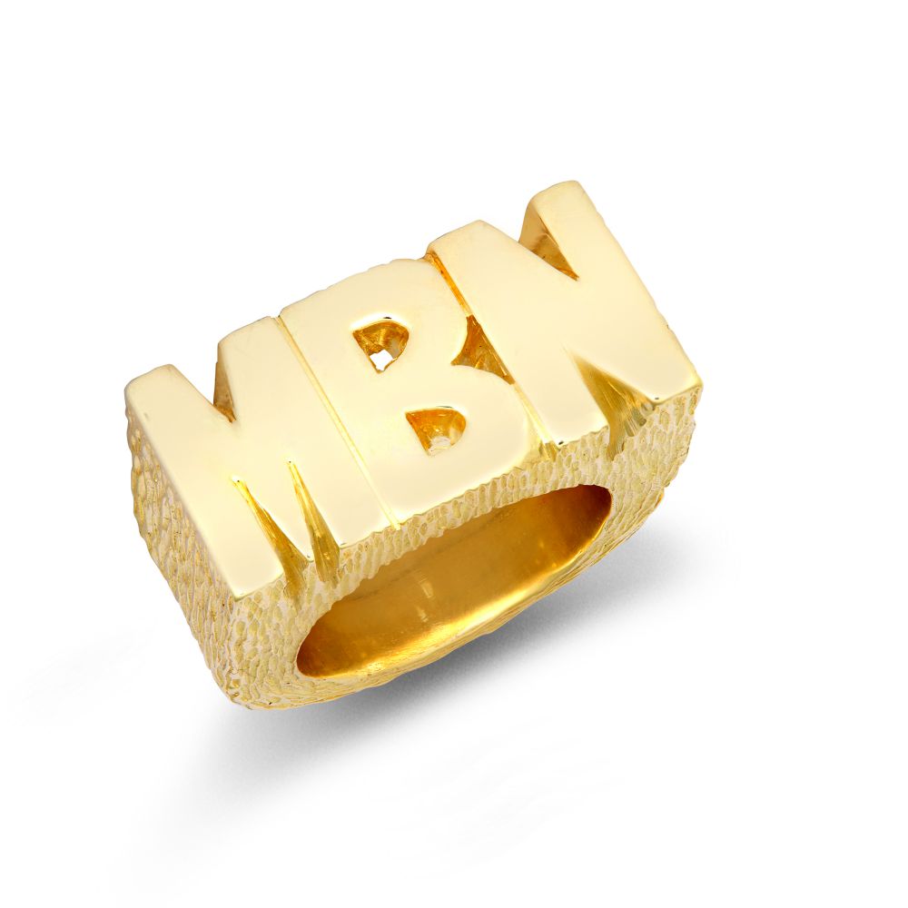 9ct Yellow Gold Initial Blank Ring