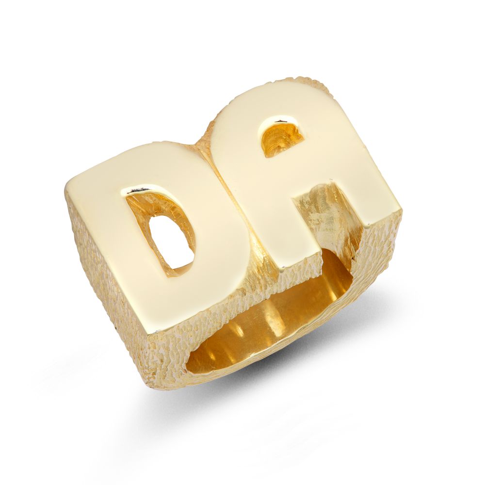 9ct Yellow Gold Initial Blank Ring