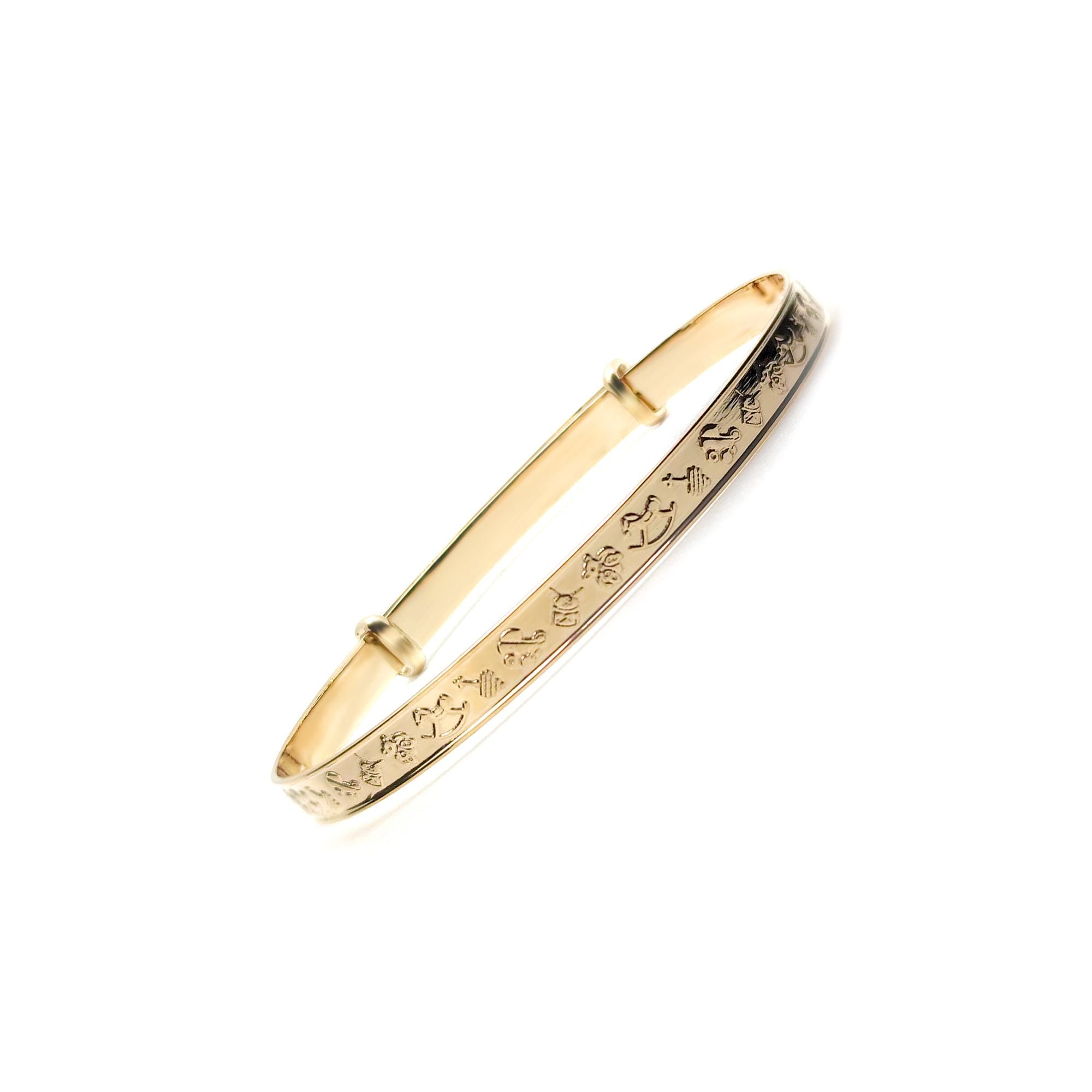 9ct Yellow Gold Childrens / baby Expanding Bangle
