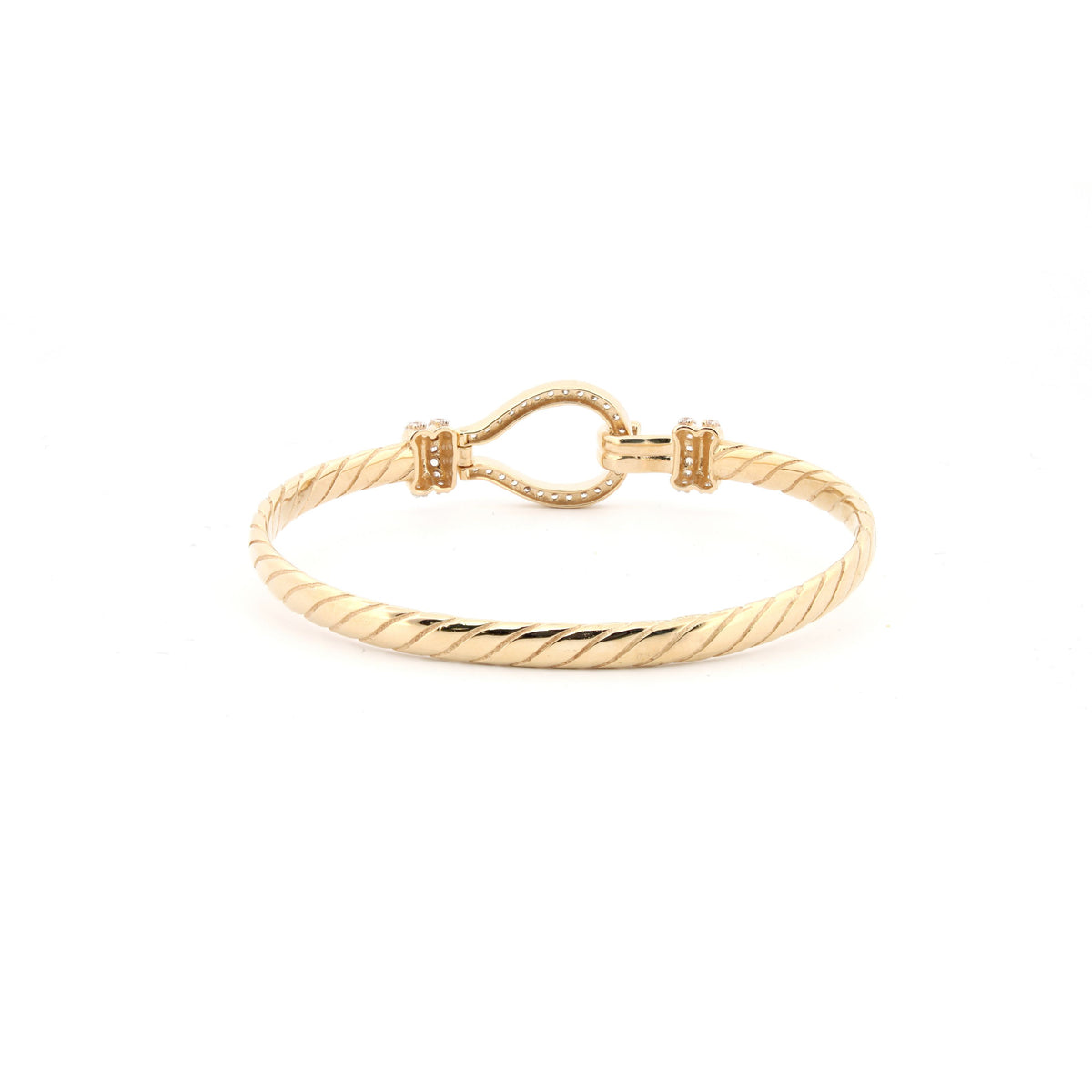 9ct Yellow Cubic Zirconia set child hook bangle