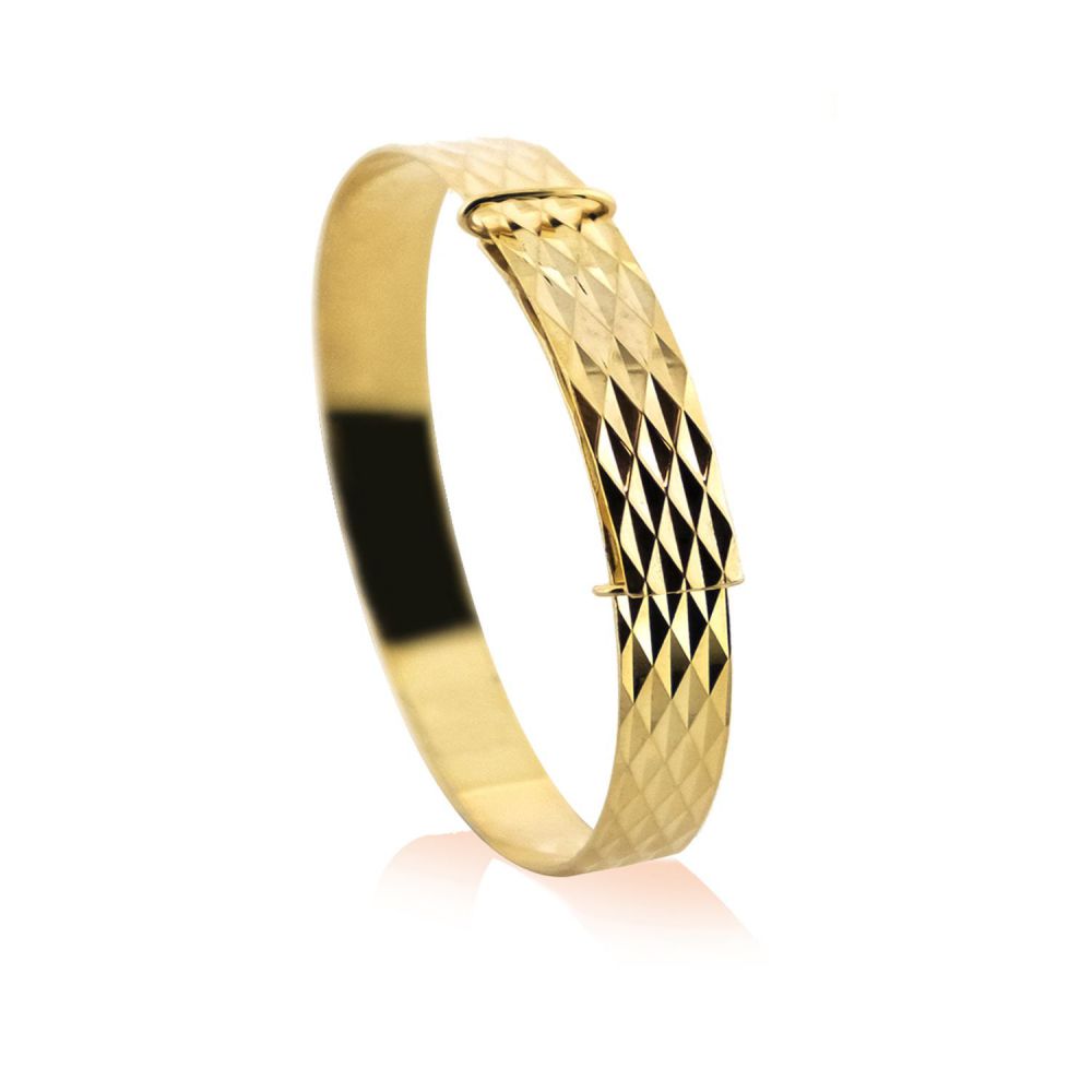 9ct Yellow Gold Childs 5mm Mosaic Expandable Bangle