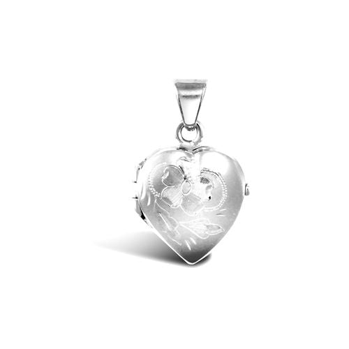9ct White Gold Heart Locket