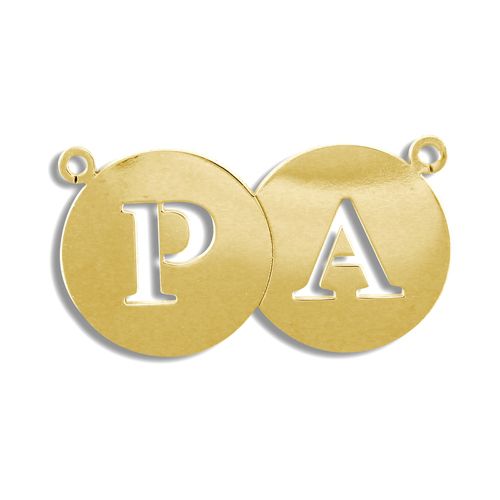 9ct Yellow Gold Personalised Initial Discs