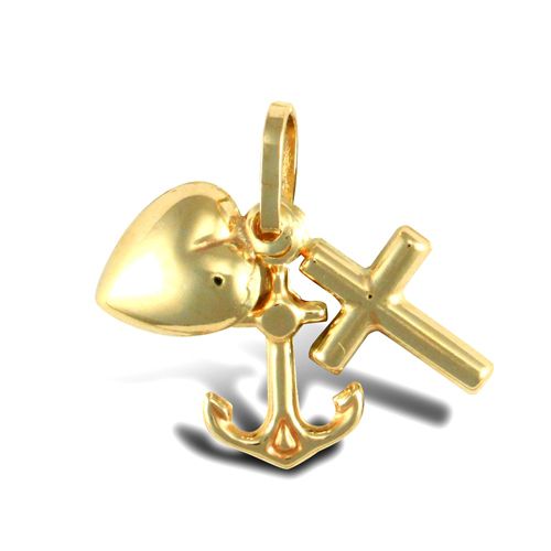 JPC219 | 9ct Gold Faith Hope & Charity Charm