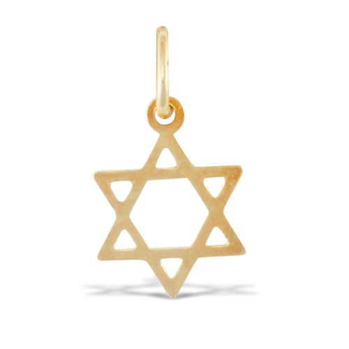 9ct Yellow Gold Star Of David Charm