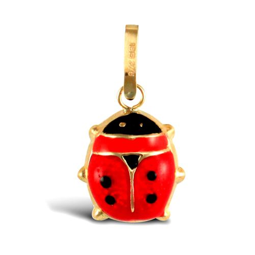 9ct Yellow Gold Enamel Ladybird Charm