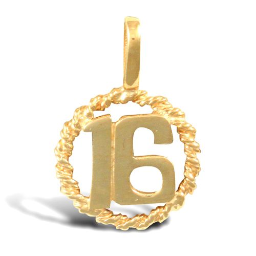 9ct Yellow Gold 16 Rope Pendant