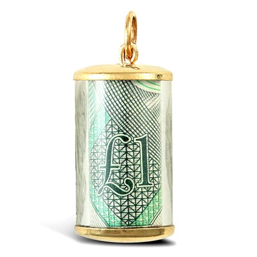 9ct Yellow Gold One Pound Pendant