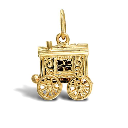 9ct Yellow Gold Gypsy Carriage Pendant