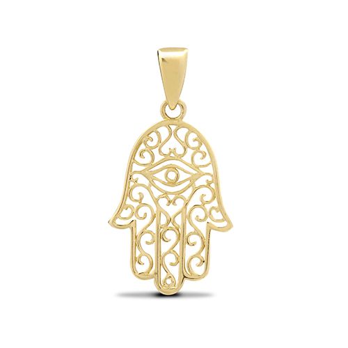 JPD586 | 9ct Yellow Gold Hamsa 5 Hand Charm Pendant