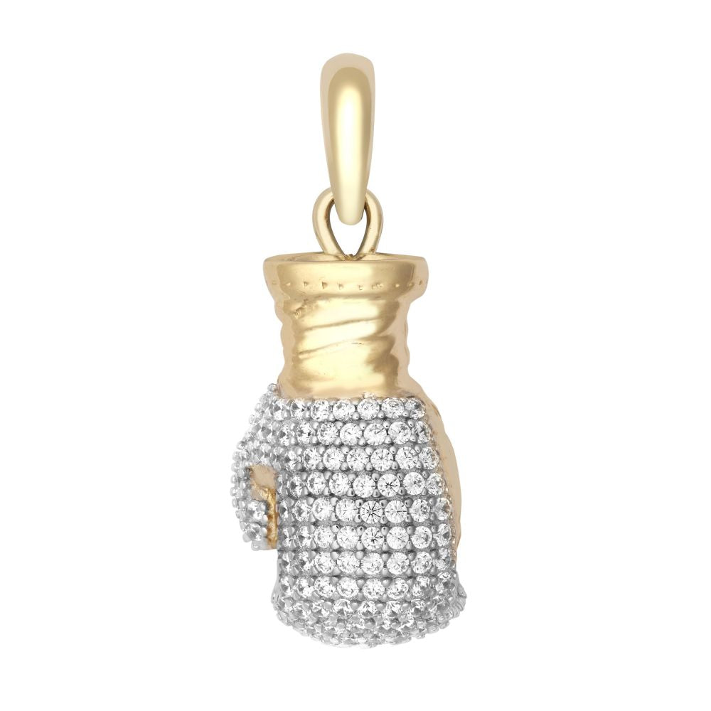 9ct Yellow Gold Cubic Zirconia Set Boxing Glove Pendant