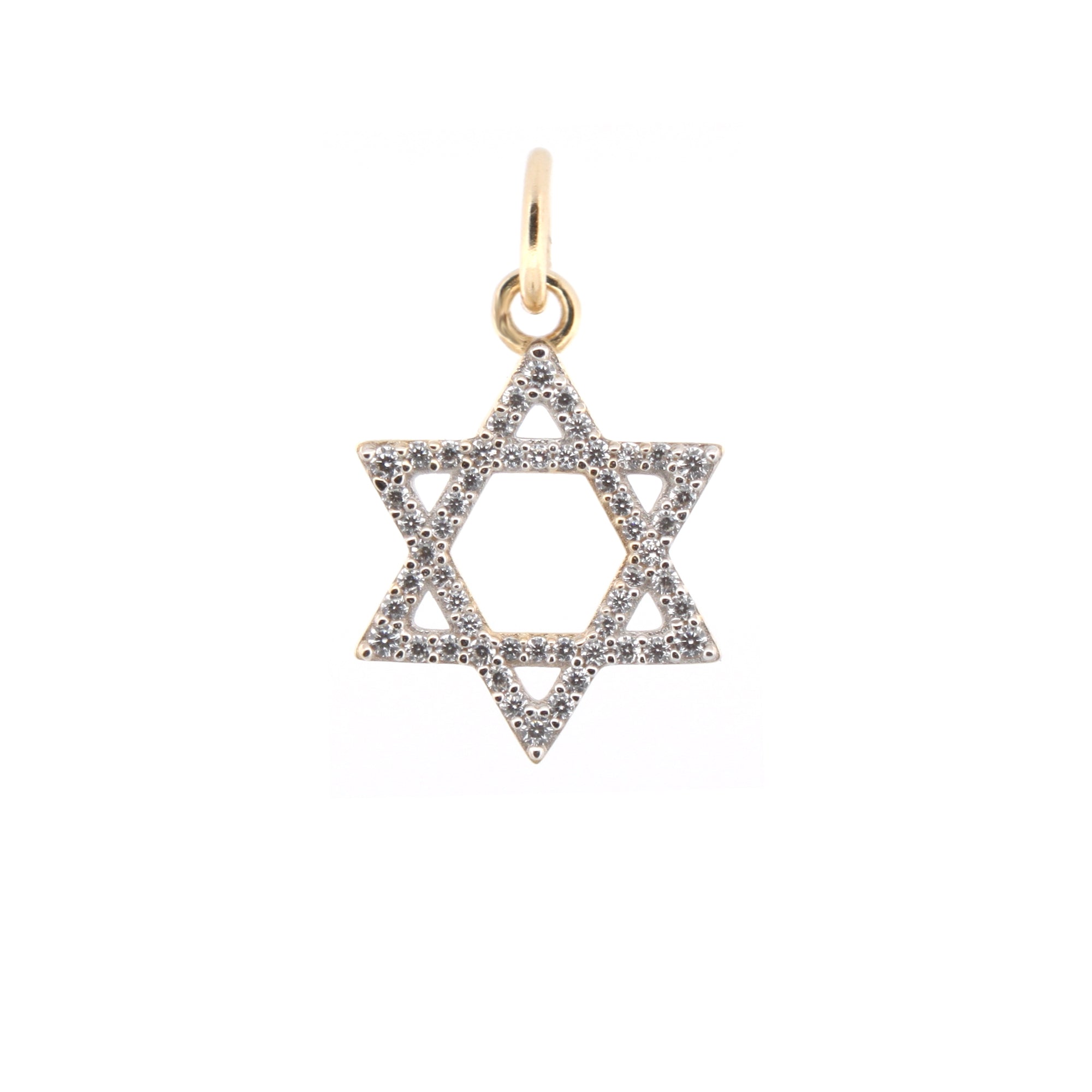 9ct Yellow Gold Cubic Zirconia set Star Of David Pendant