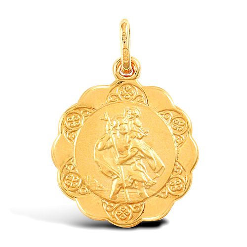 9ct Yellow Gold St Christopher Pendant