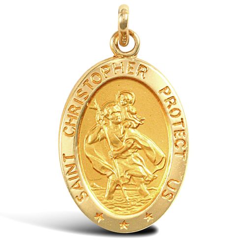 9ct Yellow Gold St Christopher Pendant