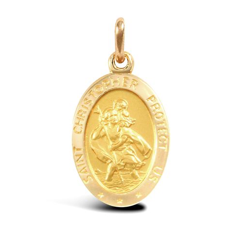 9ct Yellow Gold St Christopher Pendant