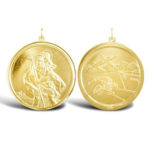 9ct Yellow Gold St Christopher Pendant