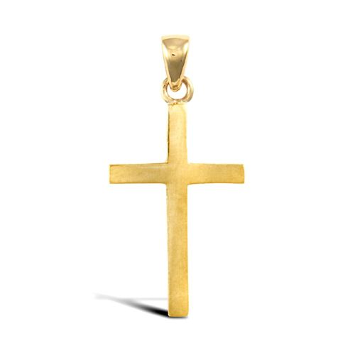 9ct Yellow Gold Plain Solid Cross