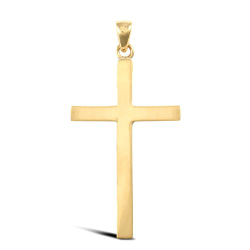 9ct Yellow Gold Plain Solid Cross