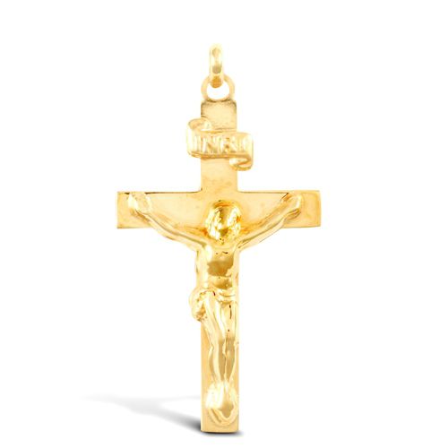 9ct Yellow Gold Plain Crucifix