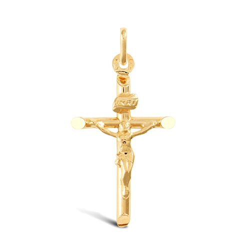 9ct Yellow Gold Plain Crucifix