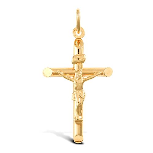 9ct Yellow Gold Plain Crucifix