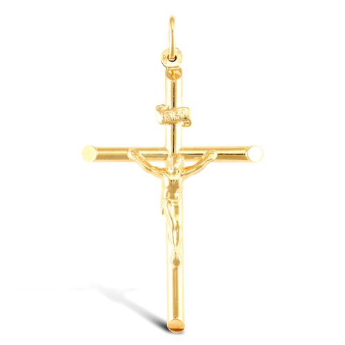 9ct Yellow Gold Plain Crucifix