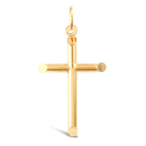 9ct Yellow Gold Plain Hollow Cross