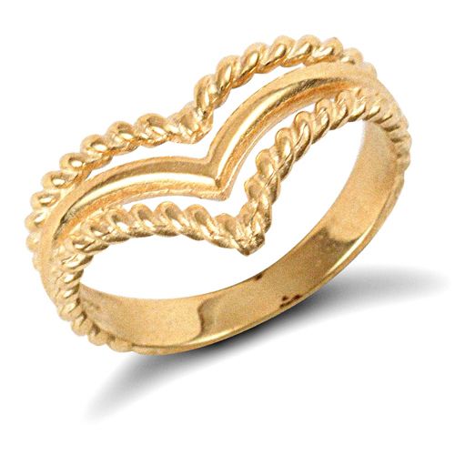 9ct Yellow Gold Wishbone Ring
