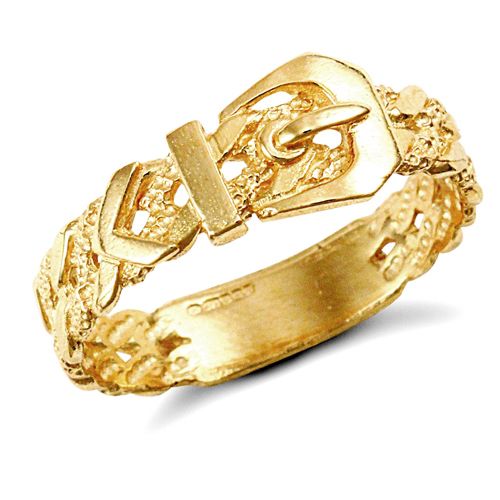 9ct Yellow Gold Buckle Ring
