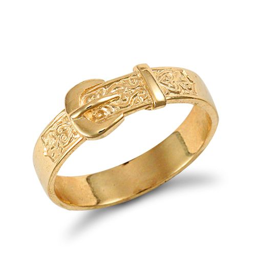 9ct Yellow Gold Buckle Ring