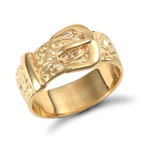 9ct Yellow Gold Buckle Ring