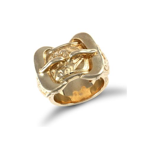 9ct Yellow Gold Double Buckle Ring