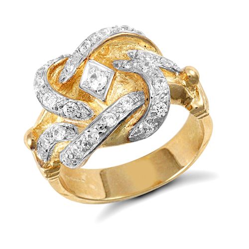 9ct Yellow Gold Cubic Zirconia Knot Ring