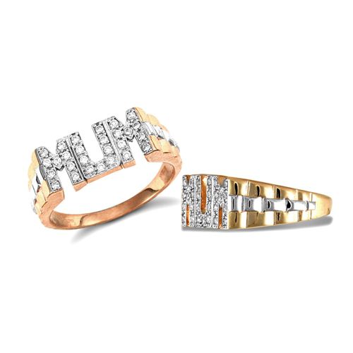 9ct Yellow Gold Cubic Zirconia Mum Ring