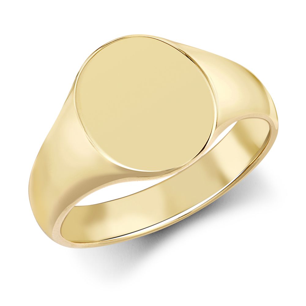 9ct Yellow Gold Oval Plain Signet Ring