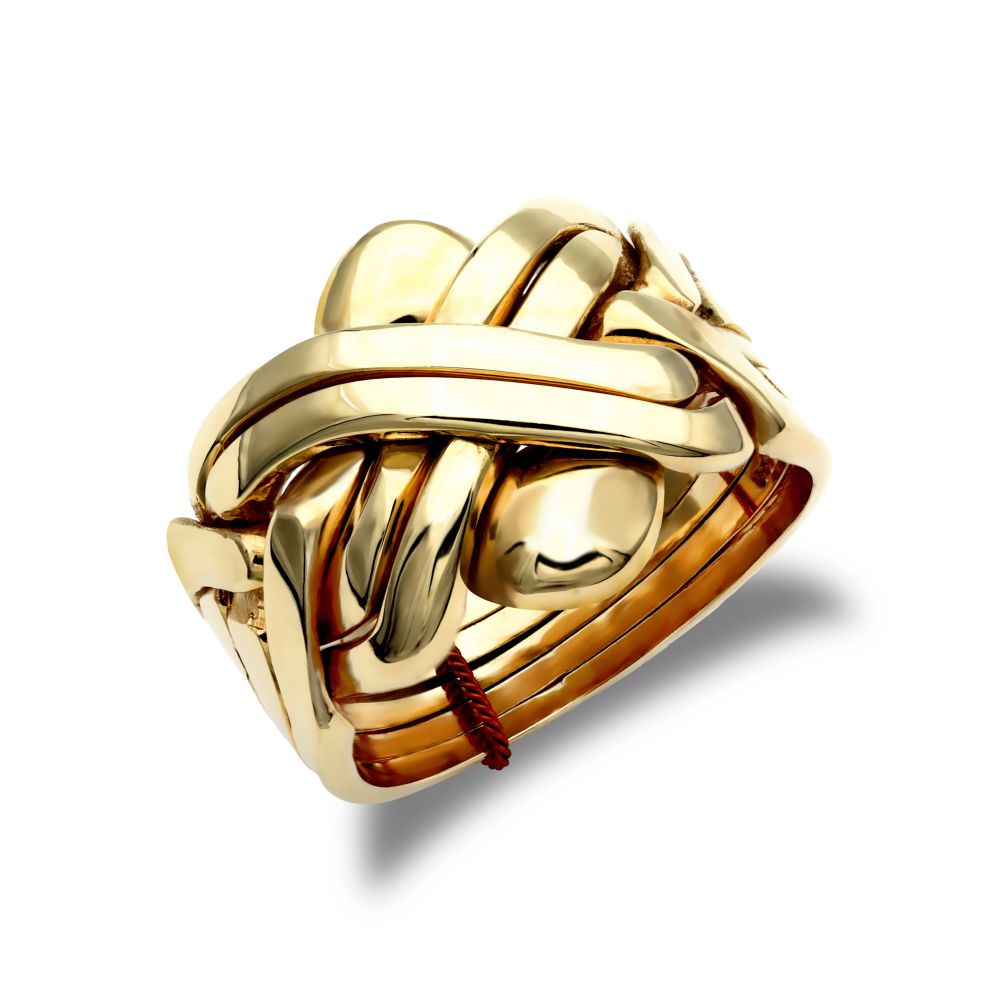 9ct Yellow Gold 6 Piece Colour Puzzle Ring