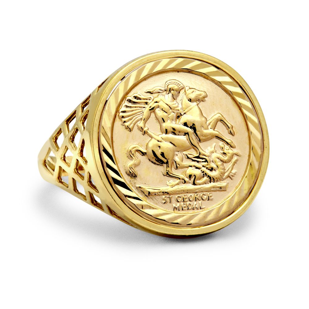 9ct Yellow Gold 10Th St George Ring