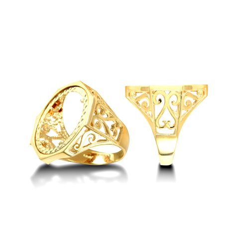 9ct Yellow Gold Full Sovereign Ring