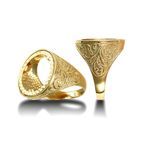 9ct Yellow Gold Half Sovereign Ring