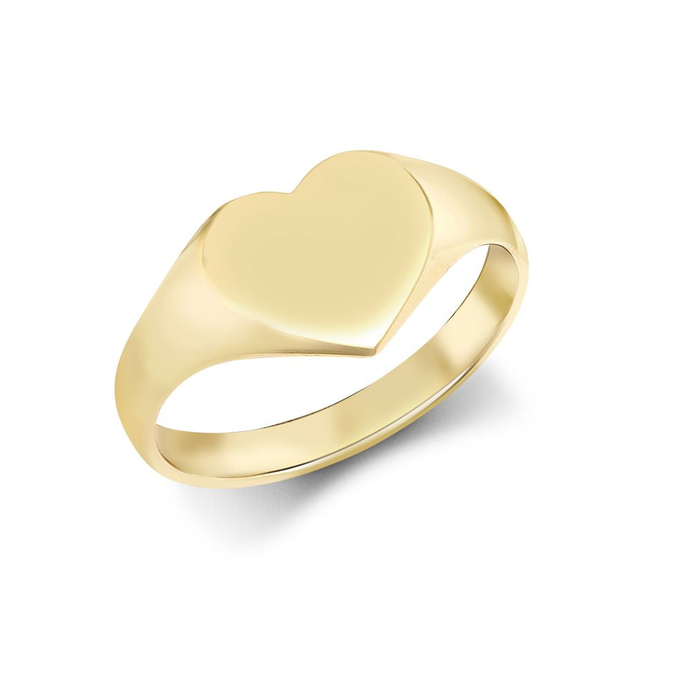 9ct Yellow Gold Signet Ring Heart