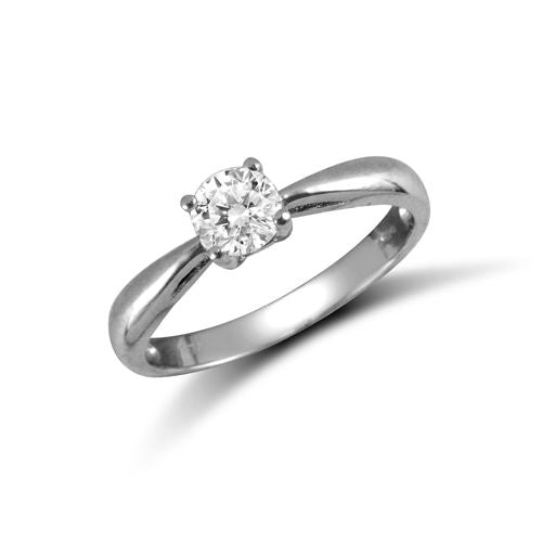 9ct White Rbc Cubic Zirconia Solitaire Ring