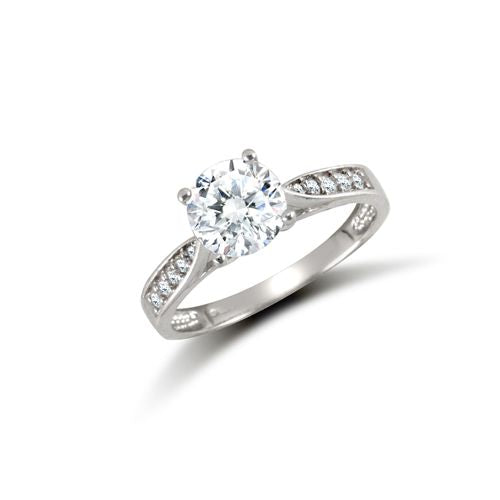 9ct White Cubic Zirconia Ladies Dress Ring
