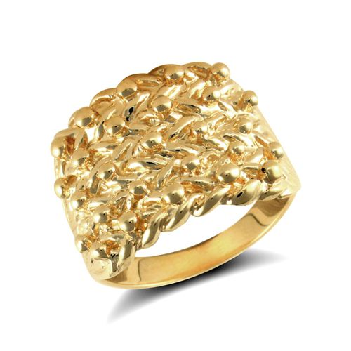 9ct Yellow 5 Row Keeper Ring