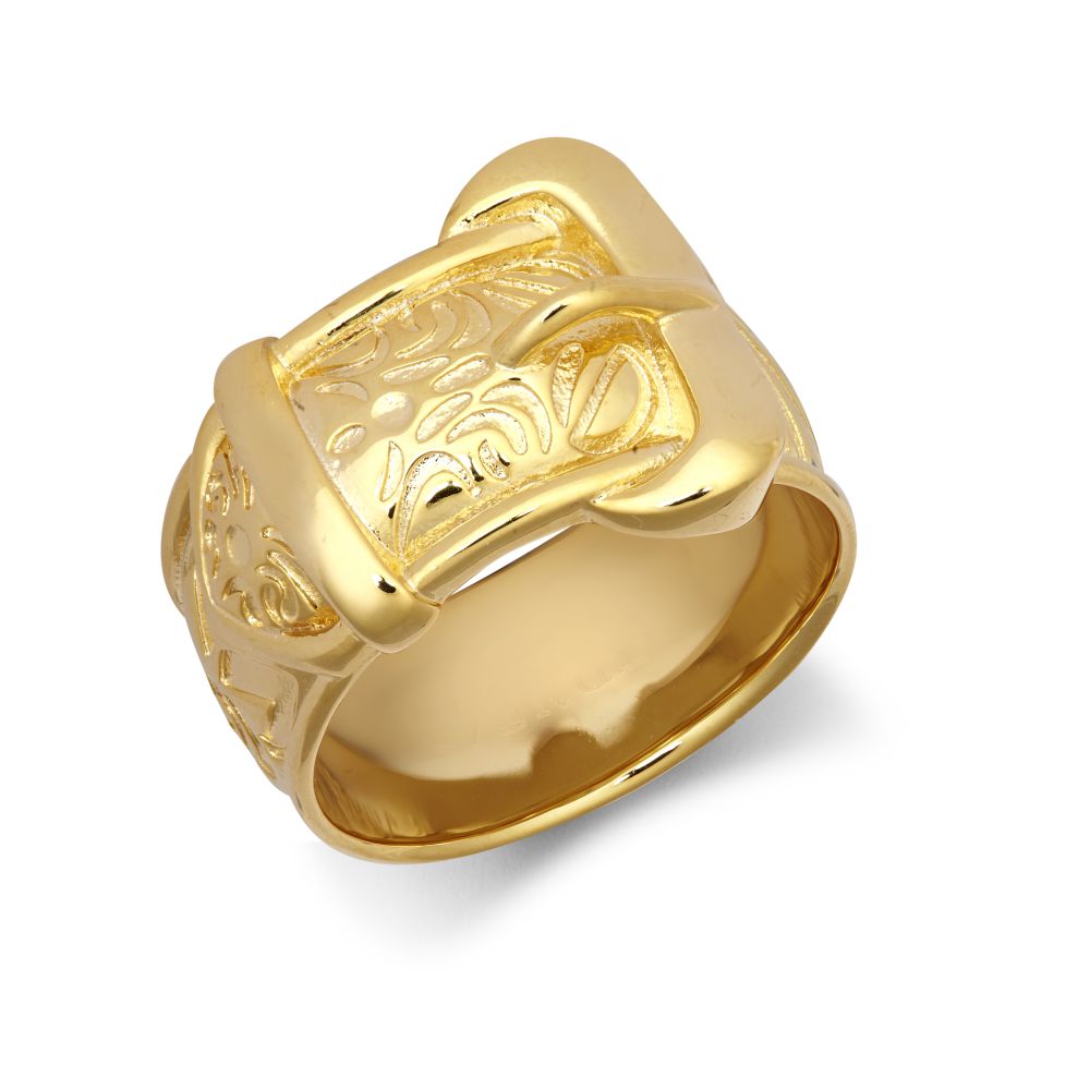 9ct Yellow Gold Buckle Ring