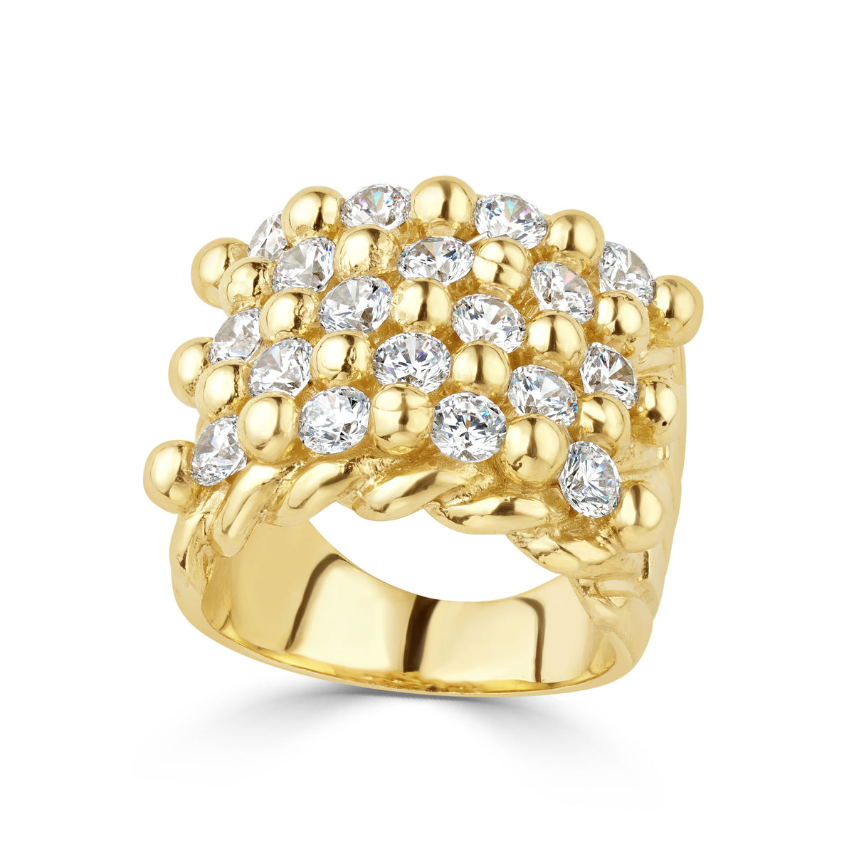 9ct Yellow Gold Cubic Zirconia Keeper Ring